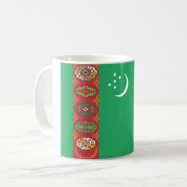 Turkmenistan Flagga Kaffemugg (Framsida vänster)