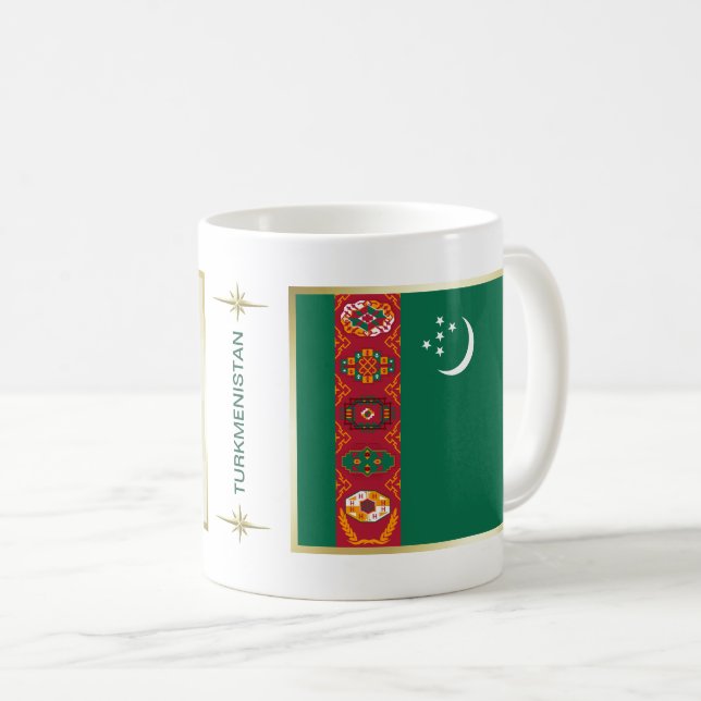 Turkmenistan Flagga + Karta Mugg (Framsida höger)