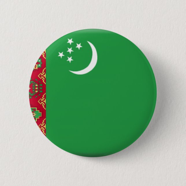 Turkmenistan flagga knapp (Framsida)