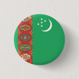Turkmenistan Flagga Knapp