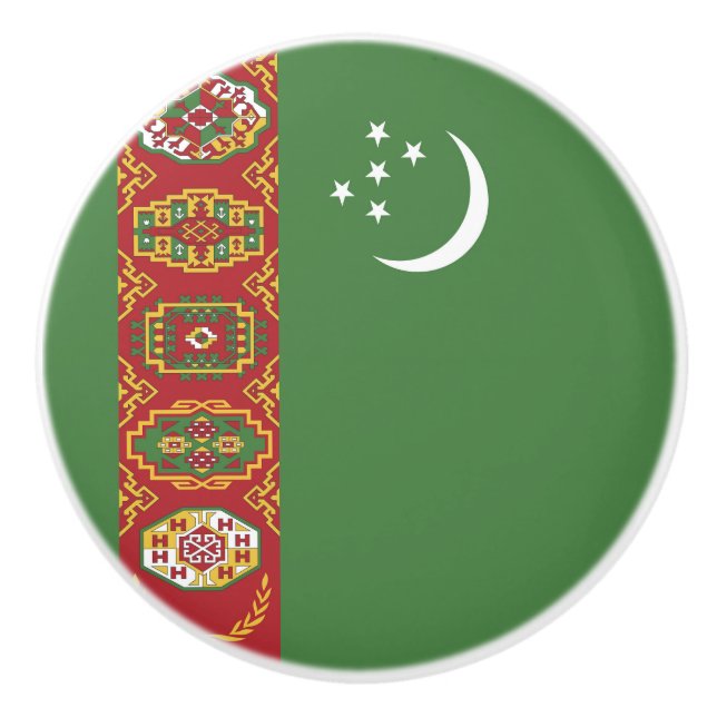 Turkmenistan flagga knopp (Framsidan)