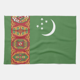 Turkmenistan flagga kökshandduk