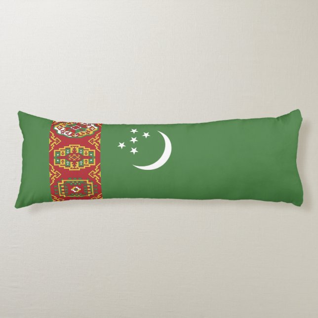 Turkmenistan flagga kroppskudde (Framsidan)
