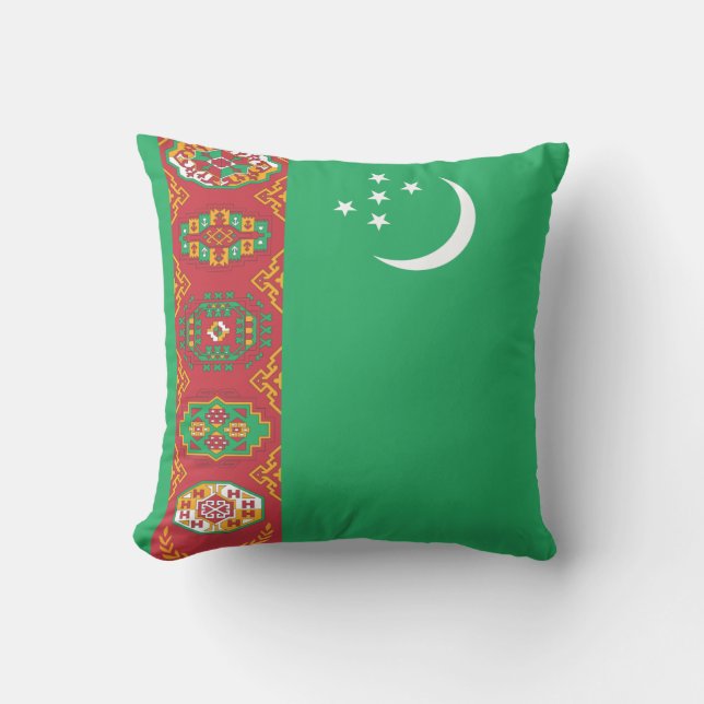 Turkmenistan Flagga Kudde (Framsida)