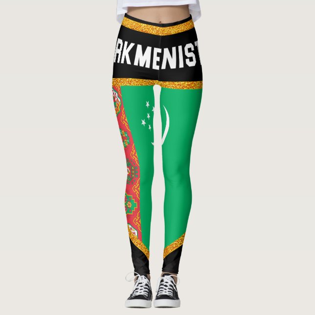 Turkmenistan, Flagga Leggings (Framsida)