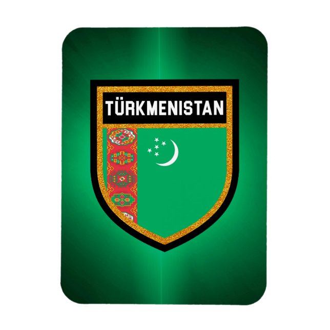 Turkmenistan Flagga Magnet (Vertikal)