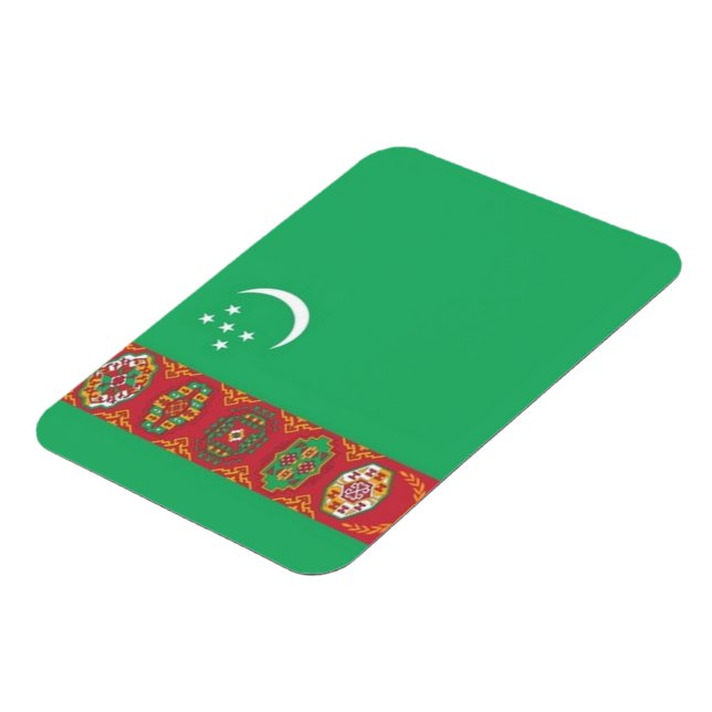 Turkmenistan - Flagga - Magnet (Vänstra Sidan)