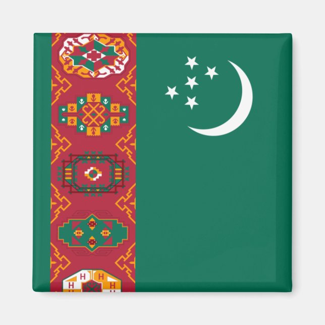 turkmenistan flagga magnet (Framsidan)