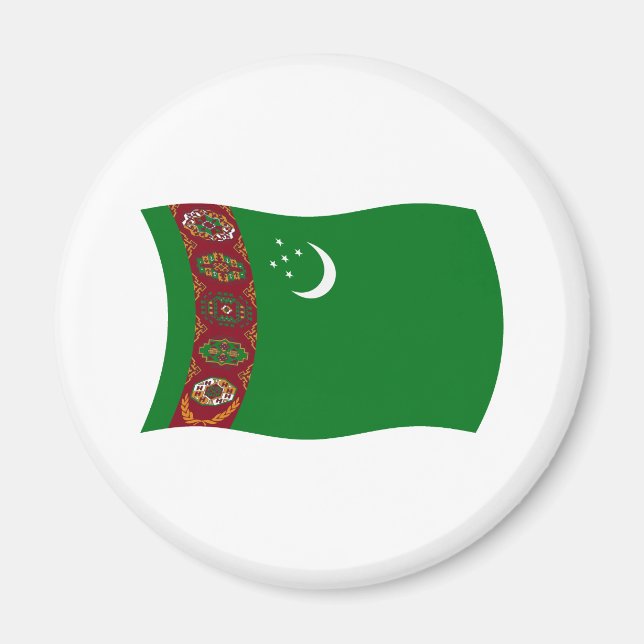 Turkmenistan Flagga Magnet (Framsidan)