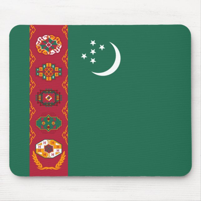 Turkmenistan Flagga Mousepad Musmatta (Framsidan)