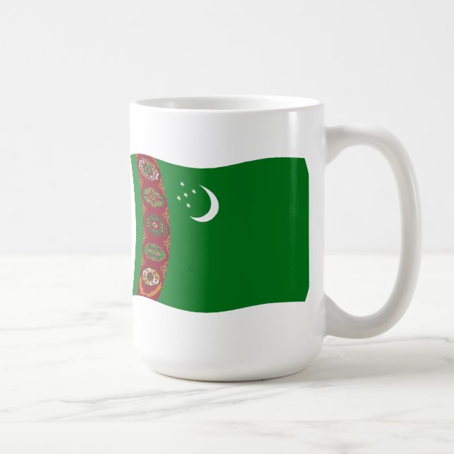 Turkmenistan Flagga Mugg (Höger)