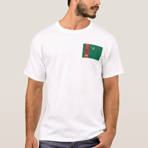 Turkmenistan flagga och kartaT-tröja T-shirt