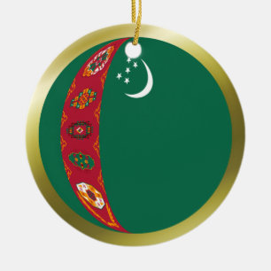 Turkmenistan Flagga Ornament