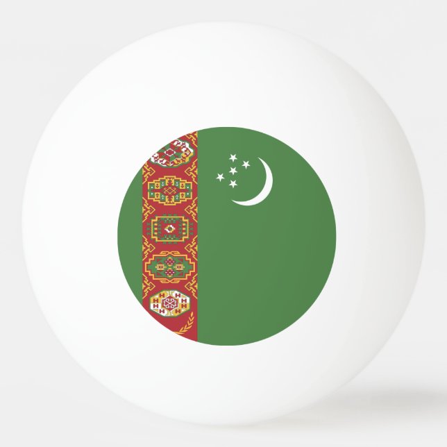 Turkmenistan flagga pingisboll (Framsidan)