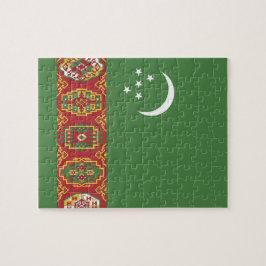 Turkmenistan flagga pussel