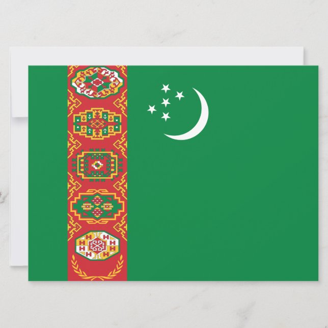 Turkmenistan Flagga (Turkmenistan) Kort (Framsida)
