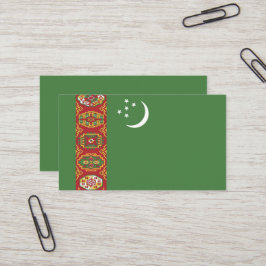 Turkmenistan flagga visitkort
