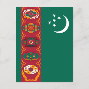 turkmenistan flagga vykort