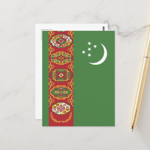 Turkmenistan flagga vykort