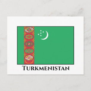 Turkmenistan Flagga Vykort