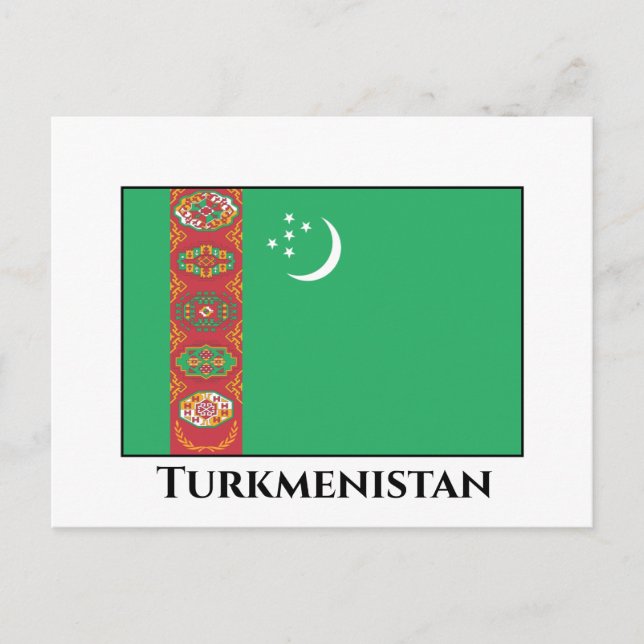 Turkmenistan Flagga Vykort (Framsida)