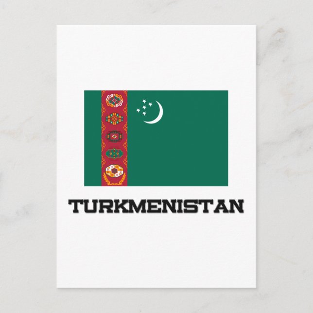 Turkmenistan Flagga Vykort (Framsida)