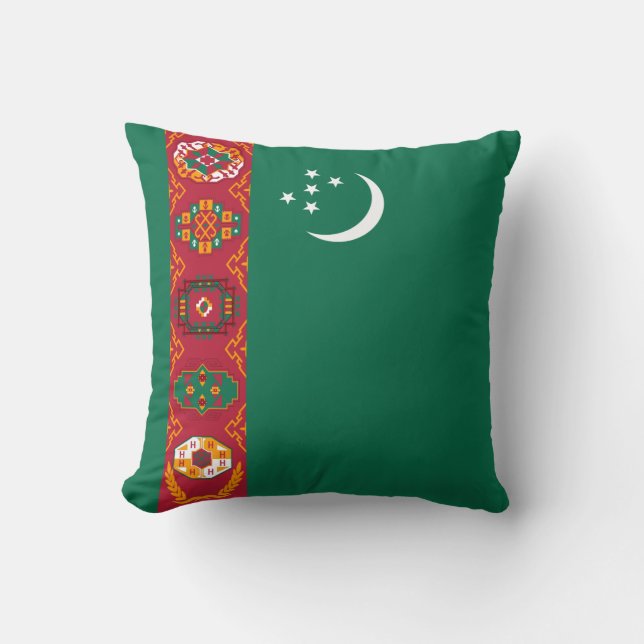 Turkmenistan Flagga x Flagga Pillow Kudde (Framsida)