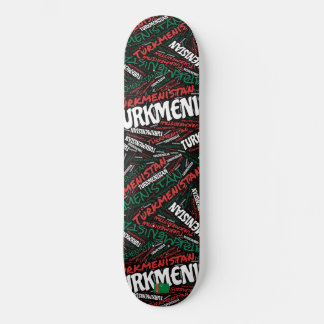 Turkmenistan National Pride Wordcloud Skateboard