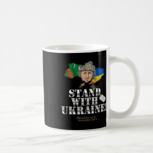 Turkmenistan Står Med Ukraina Zelensky Flagga Turk Kaffemugg