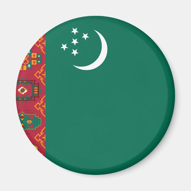 Turkmenistan, Turkiet-flagga Magnet (Framsidan)