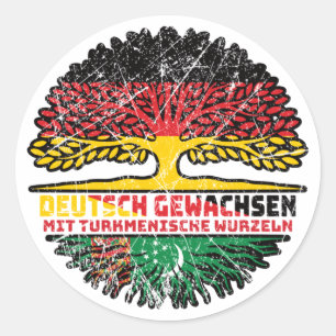 Turkmenistan Turkmenisch Deutsch Deutschland Baum Runt Klistermärke