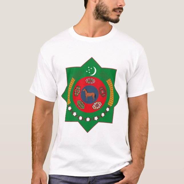 Turkmenistan vapensköldT-tröja T-shirt (Framsida)