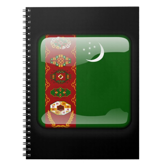 Turkmenistans flagga anteckningsbok (Framsidan)