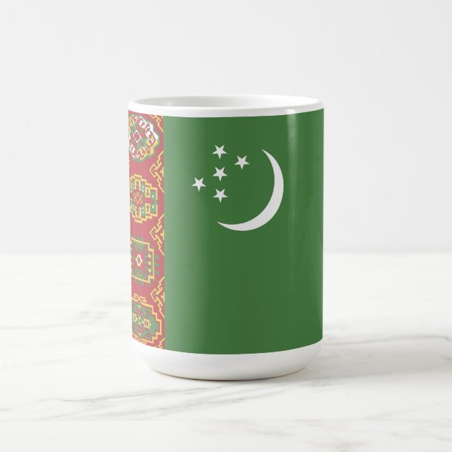 Turkmenistans flagga kaffemugg (Center)