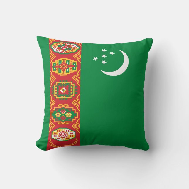 Turkmenistans flagga kudde (Framsida)