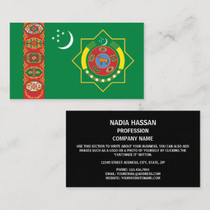 Turkmenistans Flagga och emblem, Turkmenistans Fla Visitkort
