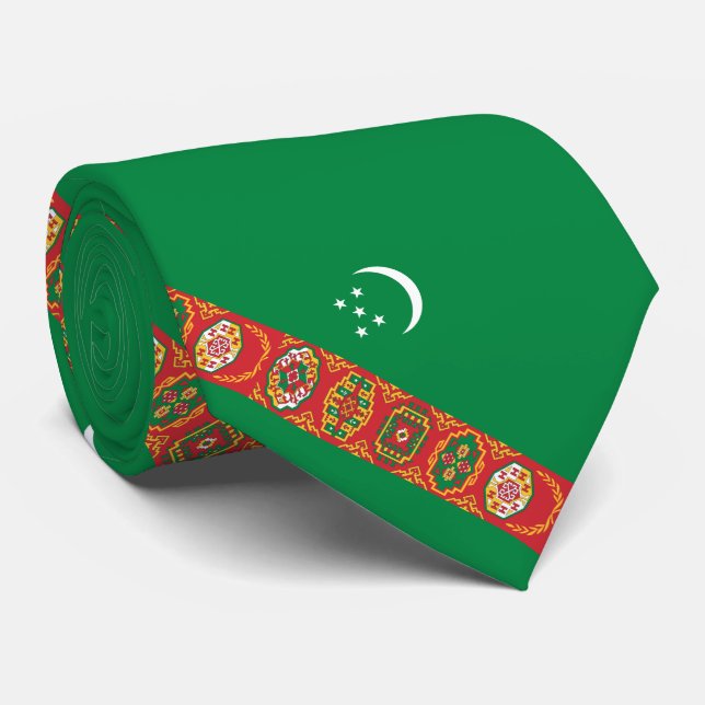 Turkmenistans flagga slips (Rullad)
