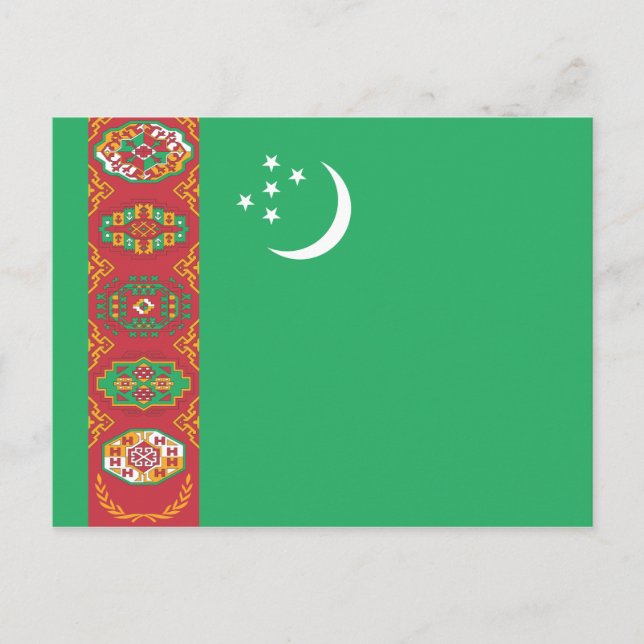 Turkmenistans Flagga-vykort Vykort (Framsida)