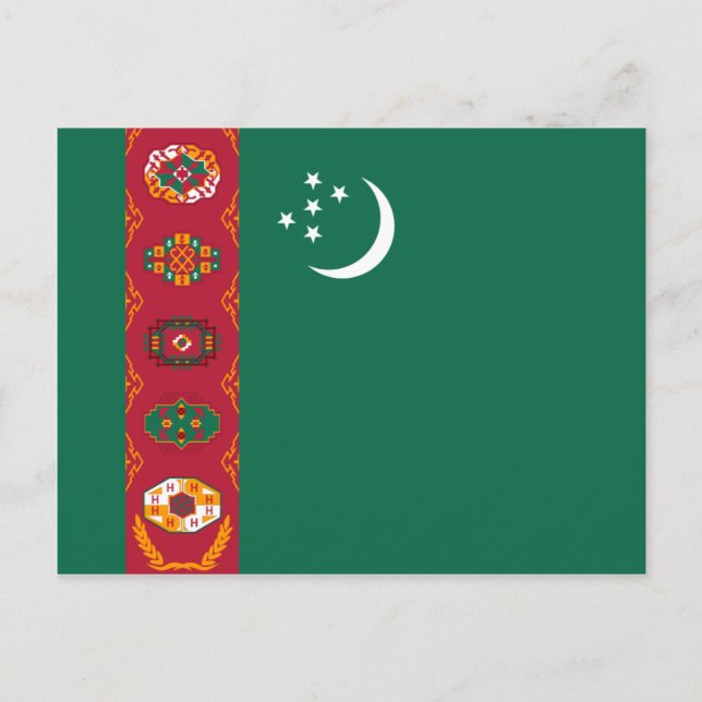 Turkmenistans Flagga-vykort Vykort (Framsida)