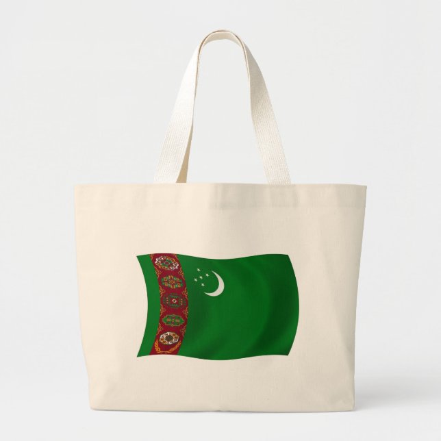 Turkmenistans flaggtaska jumbo tygkasse (Framsidan)