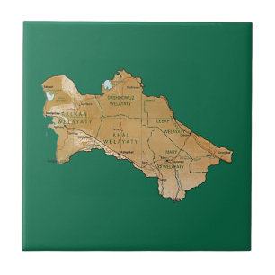 Turkmenistans Karta Kakelplatta