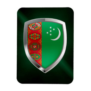 Turkmenistans metallemblem magnet