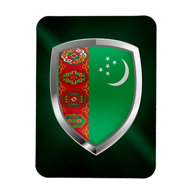 Turkmenistans metallemblem magnet (Vertikal)