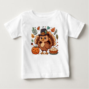 Turkon och pumpa av Thanksgiving för Tecknad T Shirt