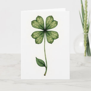 Turkonstkort med lyckligt blad kort