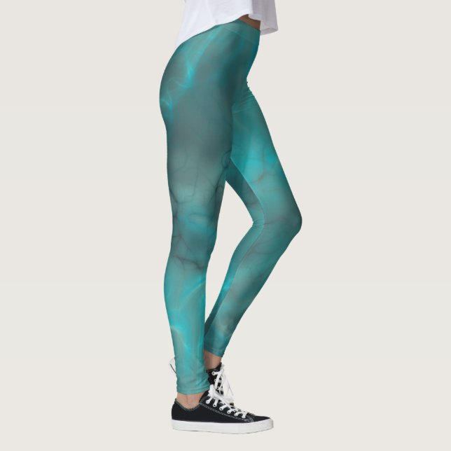 Turkos-Abstrakt Leggings (Höger)