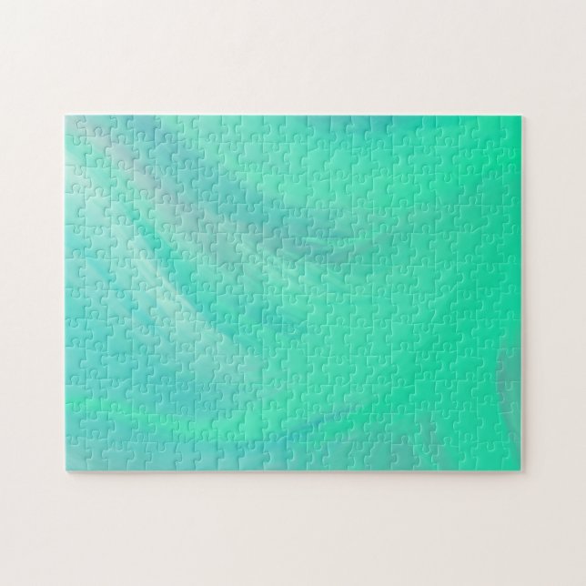 Turkos Abstrakt Penseldrag Gradient Ombre Pussel (Horisontell)