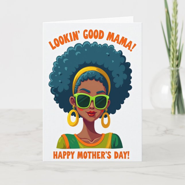 Turkos afro morsdags kort (Framsida)