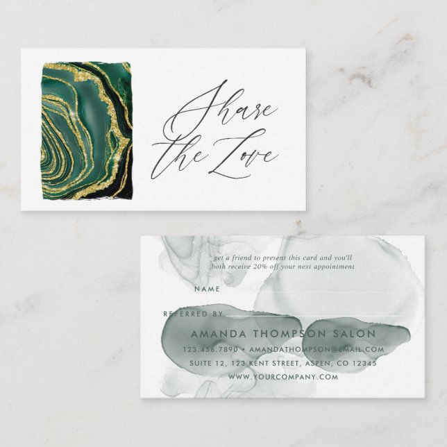 Turkos Agate Rabattkort (Fram/baksida)