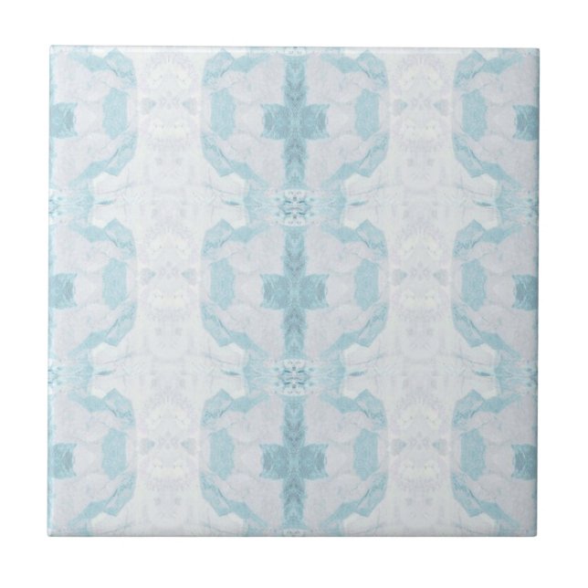 Turkos akvamarin diamant geometrisk design kakelplatta (Framsidan)